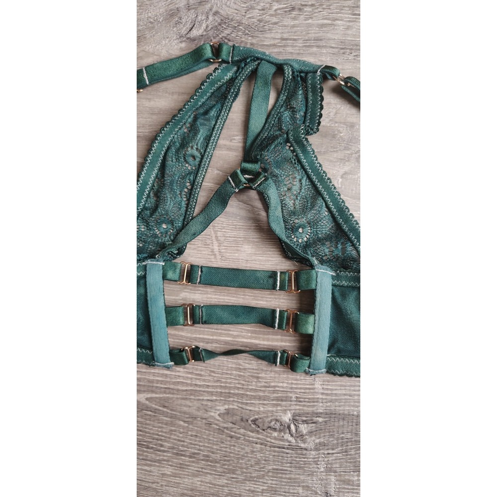 Victoria's Secret Very Sexy Push-Up Bra 32DD 70E Green Lace Racerback Cage - Picture 7 of 7
